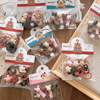 Collection of Versatile Cute Cartoon Small Children’s Star Hair Clip and Lace Baby Headband-0