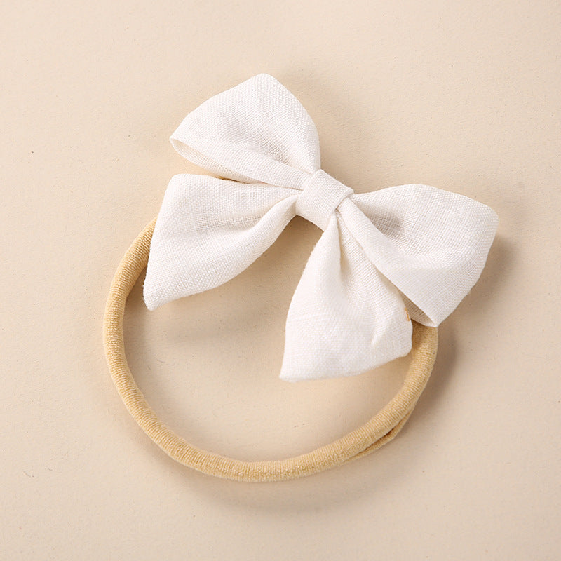 Baby Solid Color 3D Bow Handmade Elastic Headband-22