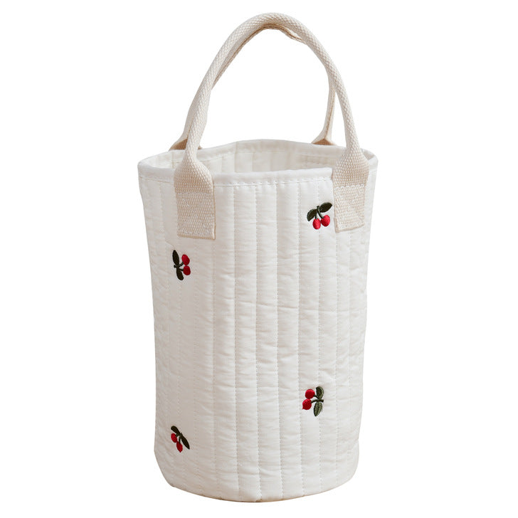 Baby Embroidered Pattern Baby Bottle Storage Mommy Handbag With Compartment-6