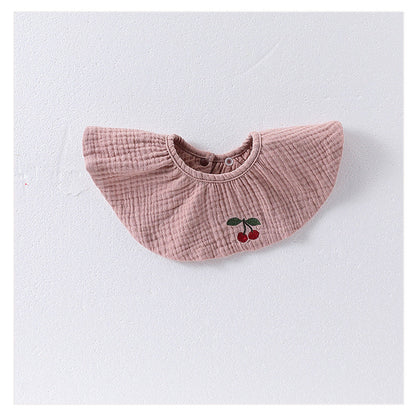 Simple Embroidered Cotton Baby Bib-3