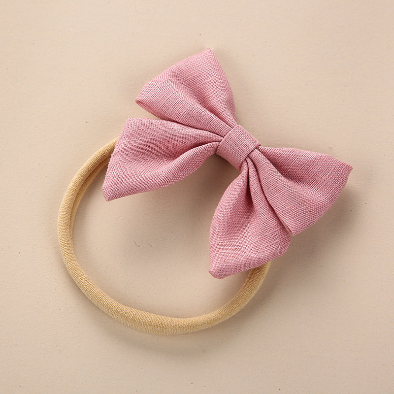 Baby Solid Color 3D Bow Handmade Elastic Headband-16