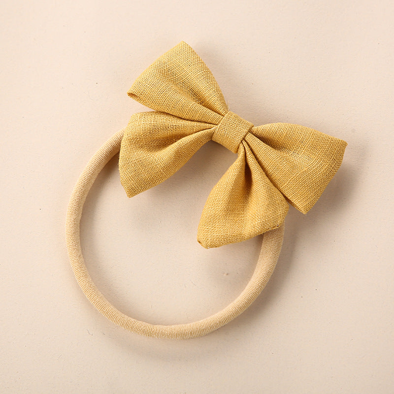 Baby Solid Color 3D Bow Handmade Elastic Headband-17