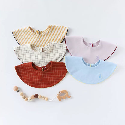 Simple Various Pattern Cotton Bib for Baby-0