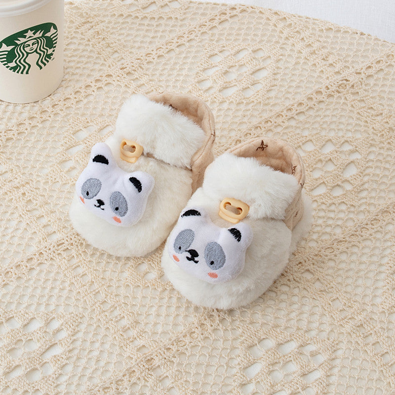Winter Arrival Baby Animals Cartoon Pattern Anti-slip Fleece-lined Toddler Cotton Shoes-13
