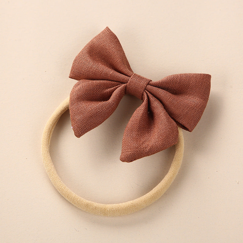 Baby Solid Color 3D Bow Handmade Elastic Headband-18