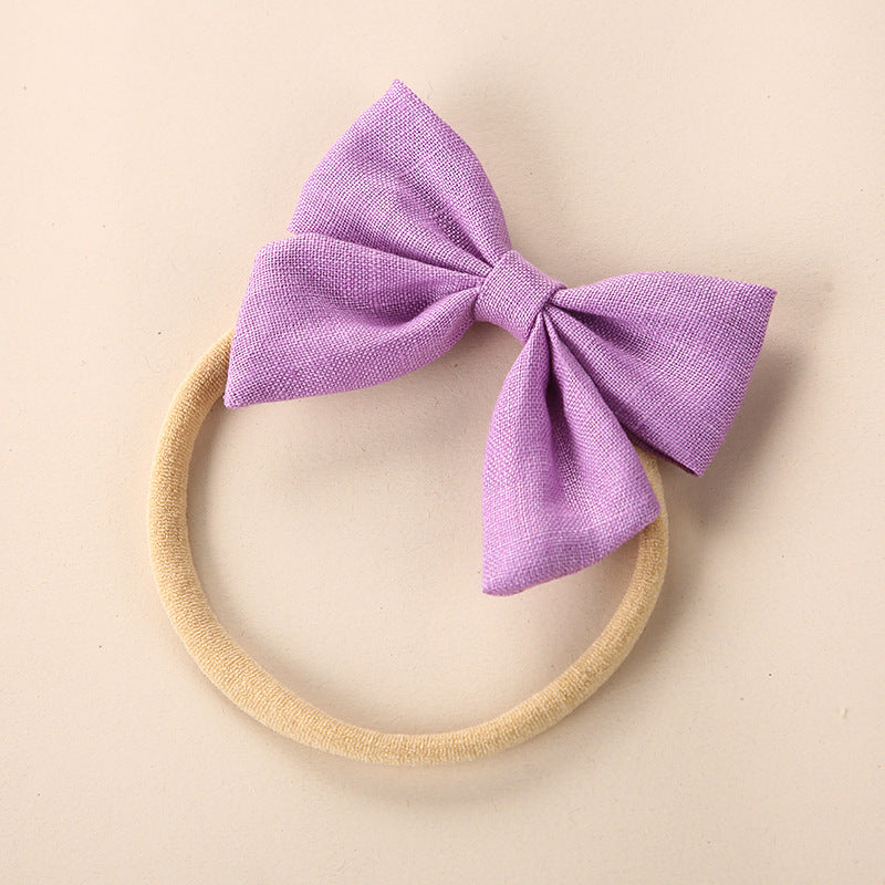 Baby Solid Color 3D Bow Handmade Elastic Headband-20