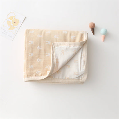 Baby Children Cartoon & Dot Graphic Pure Cotton Blanket-0