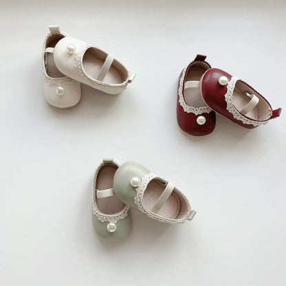 Spring and Summer Baby Girl Fashion Beaded Toddler Soft-Sole Anti-slip Walking Shoes-4