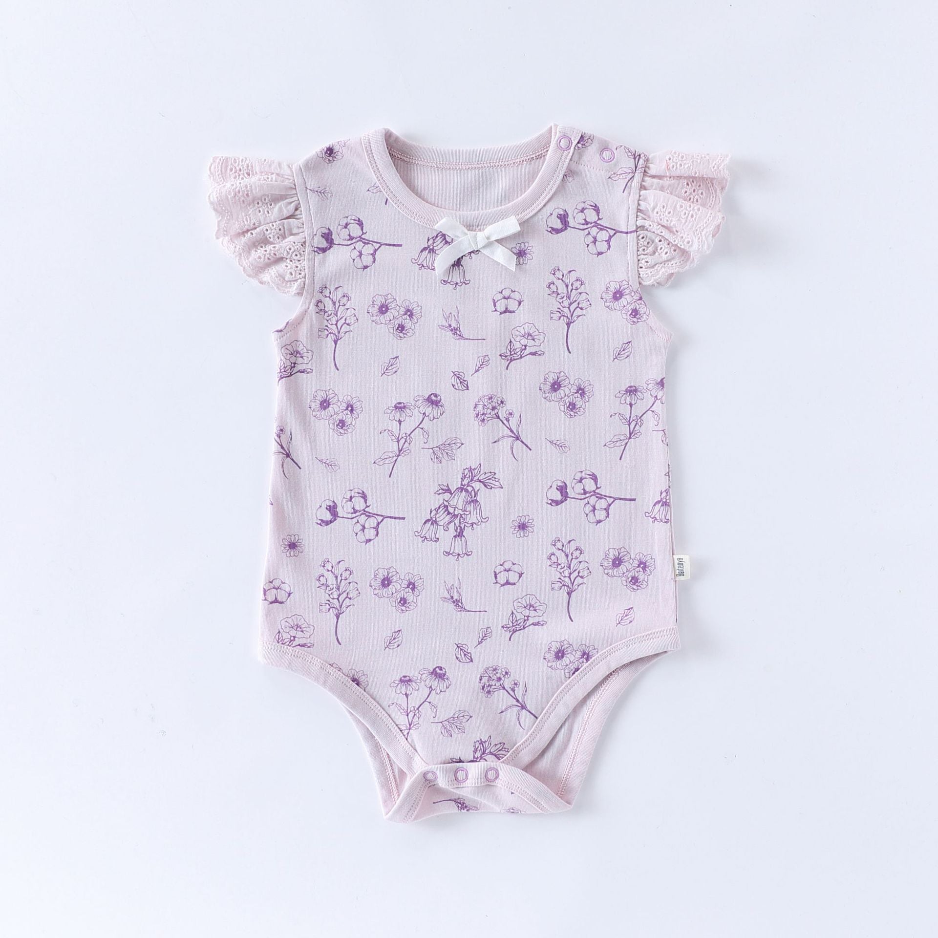 Summer Arrival Baby Girls Fly Sleeves Floral Pattern bodysuit Bodysuits-2
