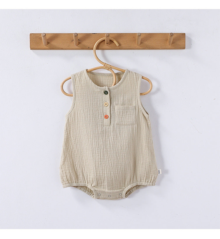 Summer Arrival Baby Unisex Sleeveless Plain bodysuit Bodysuits-0