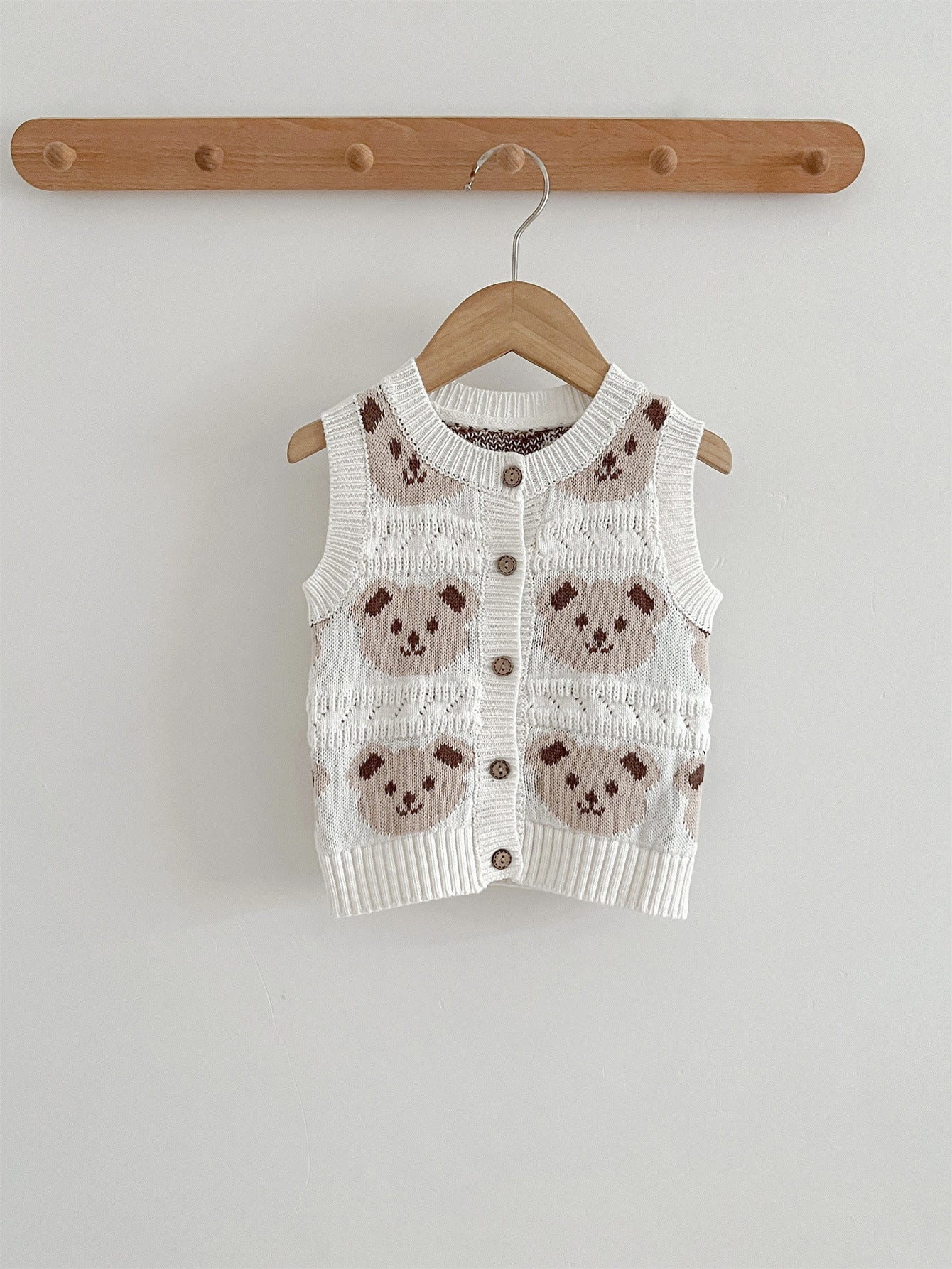Adorable Infant Baby Kids Knitted Sleeveless Single Breasted Sweater-2
