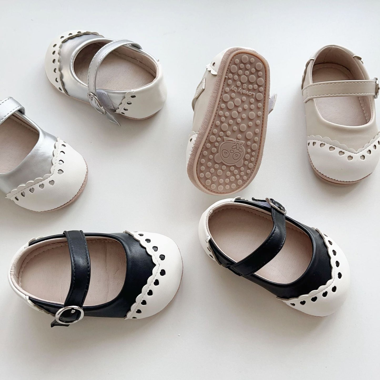 Spring and Summer Baby Girl Fashion Little Hearts Pattern Toddler Soft-Sole Anti-slip Walking Shoes-4