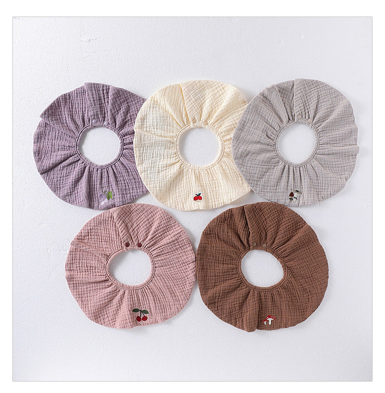 Simple Embroidered Cotton Baby Bib-1