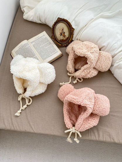 Winter Infant Baby Boys And Girls Solid Fluffy Thermal Hats-1