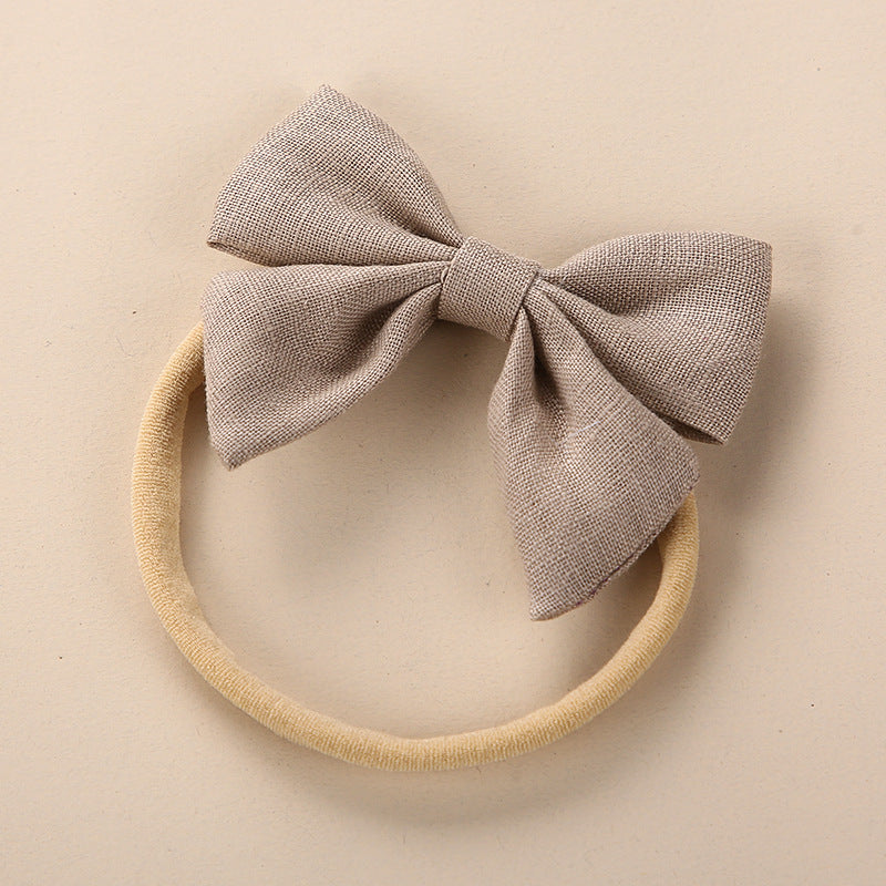 Baby Solid Color 3D Bow Handmade Elastic Headband-12
