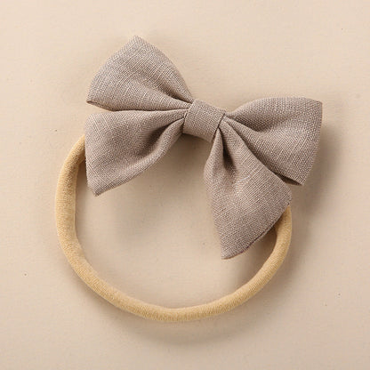 Baby Solid Color 3D Bow Handmade Elastic Headband-12