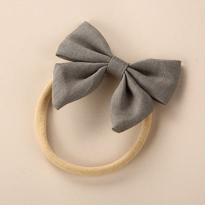 Baby Solid Color 3D Bow Handmade Elastic Headband-11