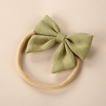 Baby Solid Color 3D Bow Handmade Elastic Headband-15