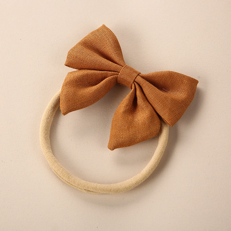 Baby Solid Color 3D Bow Handmade Elastic Headband-23