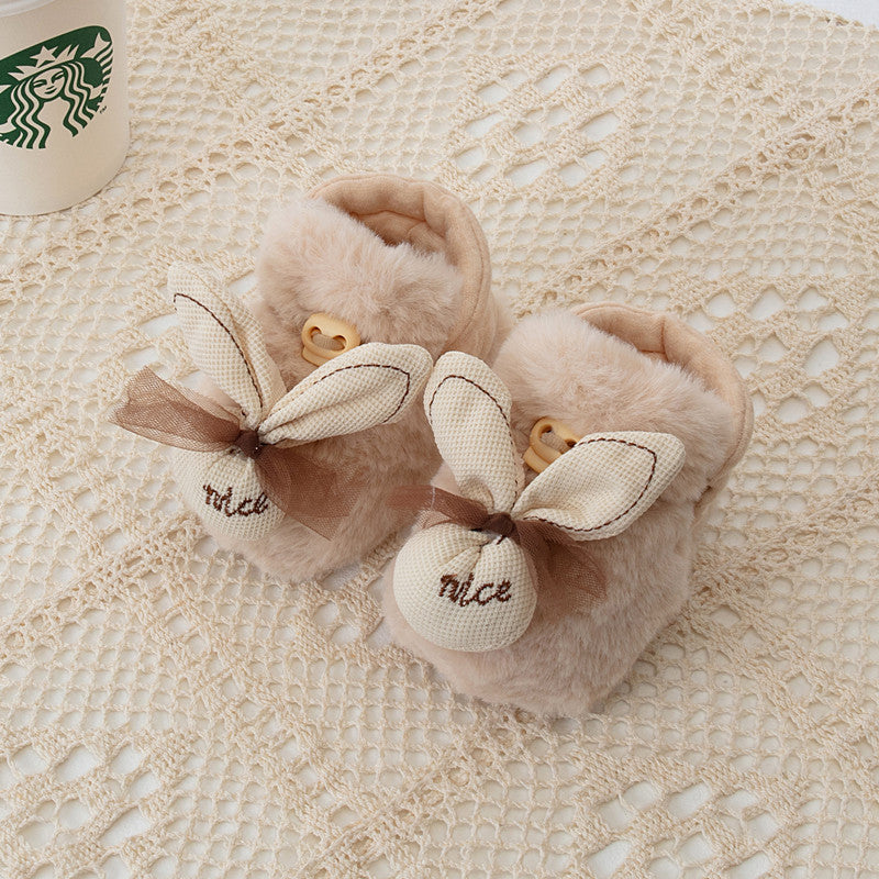 Winter Arrival Baby Animals Cartoon Pattern Anti-slip Fleece-lined Toddler Cotton Shoes-6