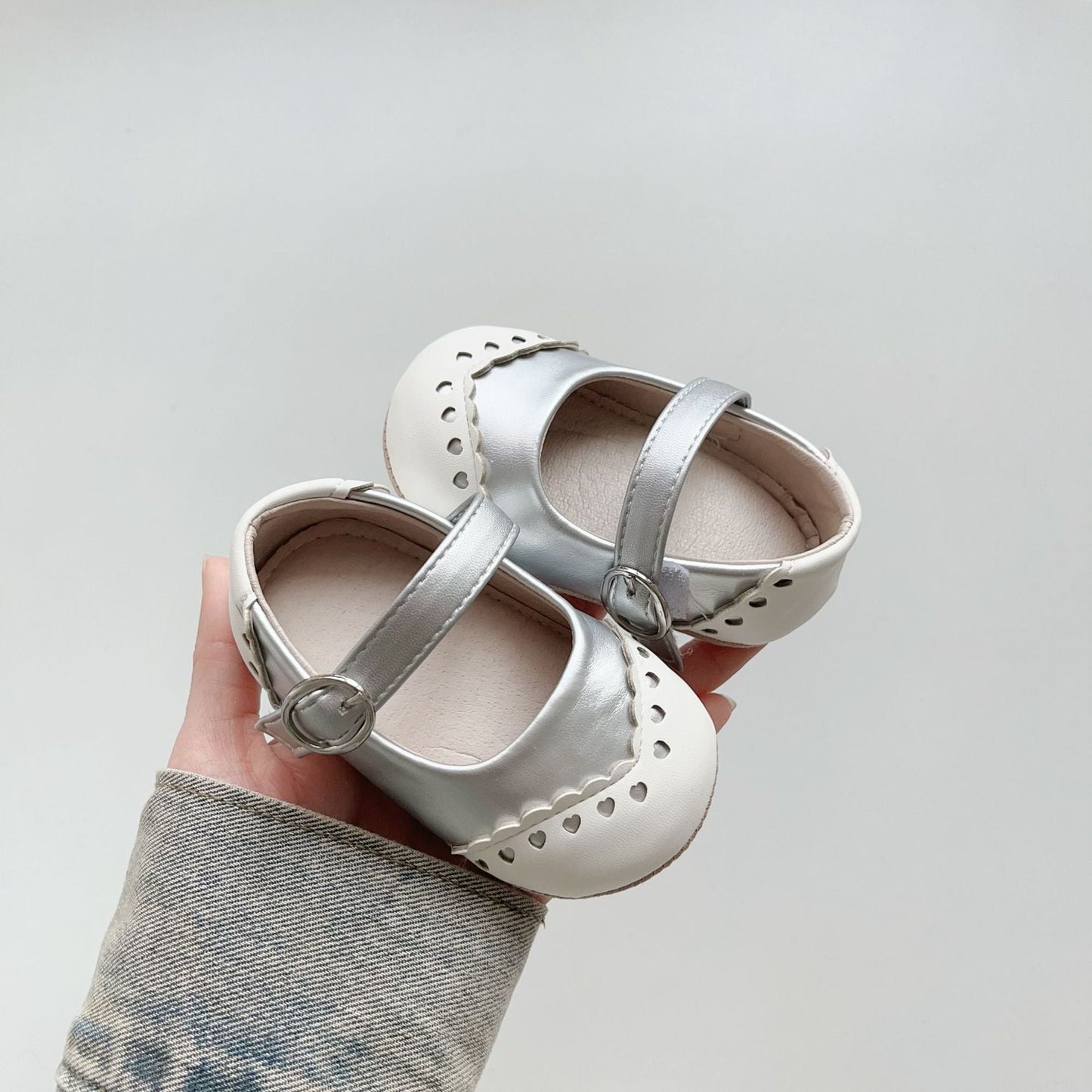 Spring and Summer Baby Girl Fashion Little Hearts Pattern Toddler Soft-Sole Anti-slip Walking Shoes-1