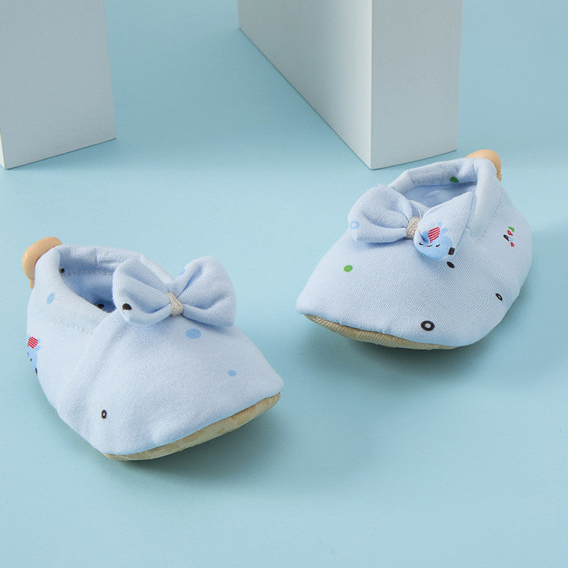 Summer Hot Selling Baby Simple Cartoon Print Soft Sole Anti-slip Shoes with Cotton Fabric-2