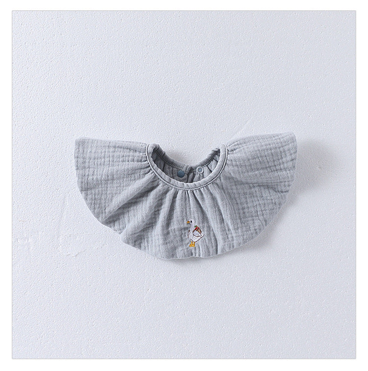 Simple Embroidered Cotton Baby Bib-6