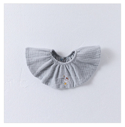 Simple Embroidered Cotton Baby Bib-6