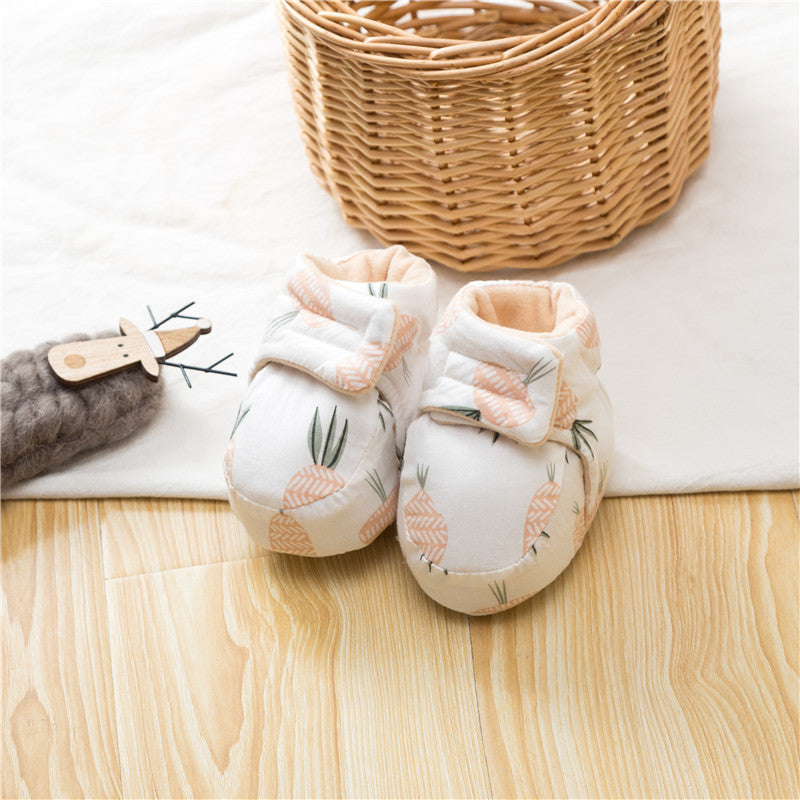 Winter Hot Selling Baby Animals Cartoon Print Fleece-lined Cotton Shoes-1