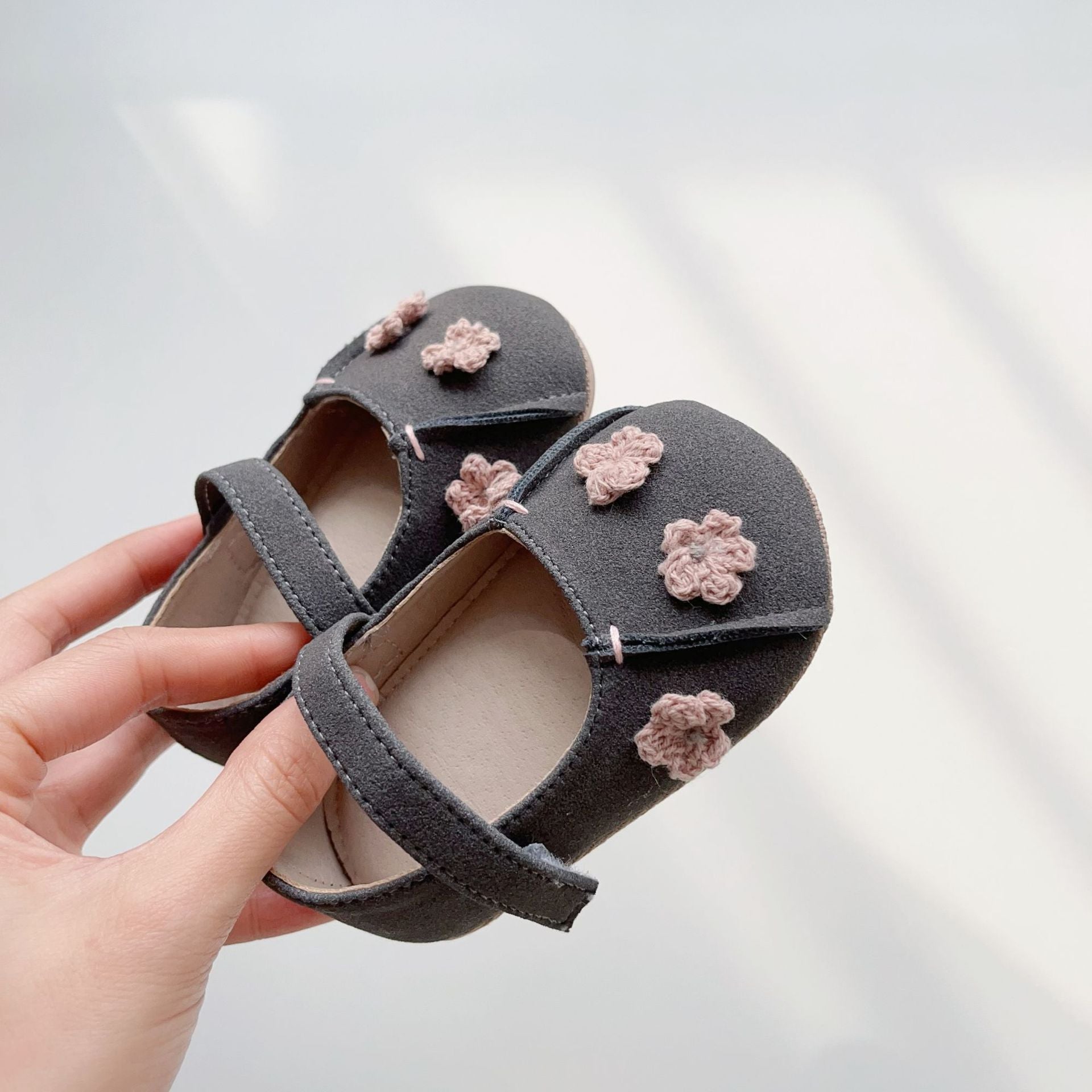 Spring Baby Girl Fashion Flowers Pattern Toddler Soft-Sole Anti-slip Walking Shoes-1