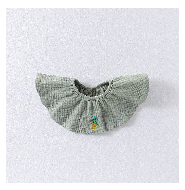 Simple Embroidered Cotton Baby Bib-8