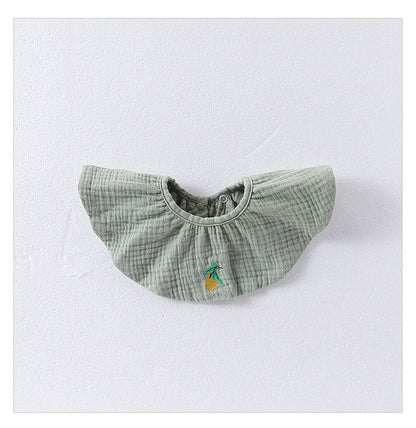 Simple Embroidered Cotton Baby Bib-8