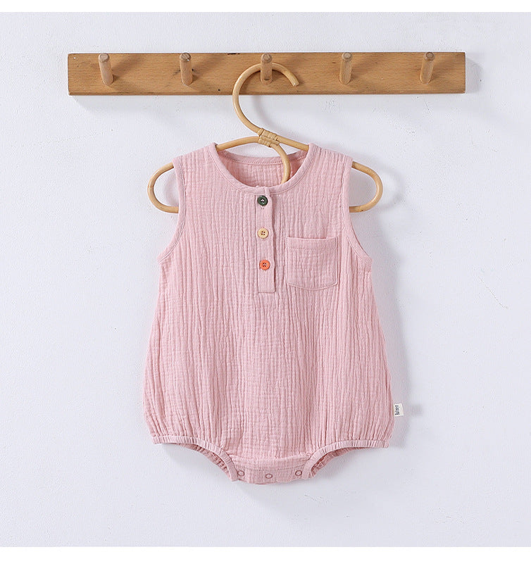 Summer Arrival Baby Unisex Sleeveless Plain bodysuit Bodysuits-2