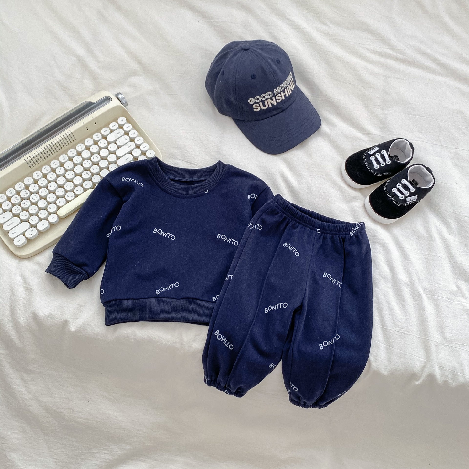 Arrival Autumn Baby Boys Long Sleeves Simple Letters Print Top Shirt and Trousers – Matching Set-3