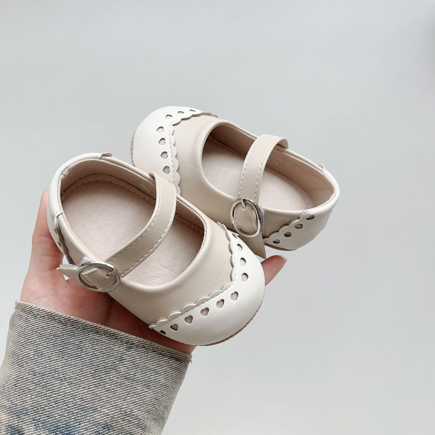 Spring and Summer Baby Girl Fashion Little Hearts Pattern Toddler Soft-Sole Anti-slip Walking Shoes-3