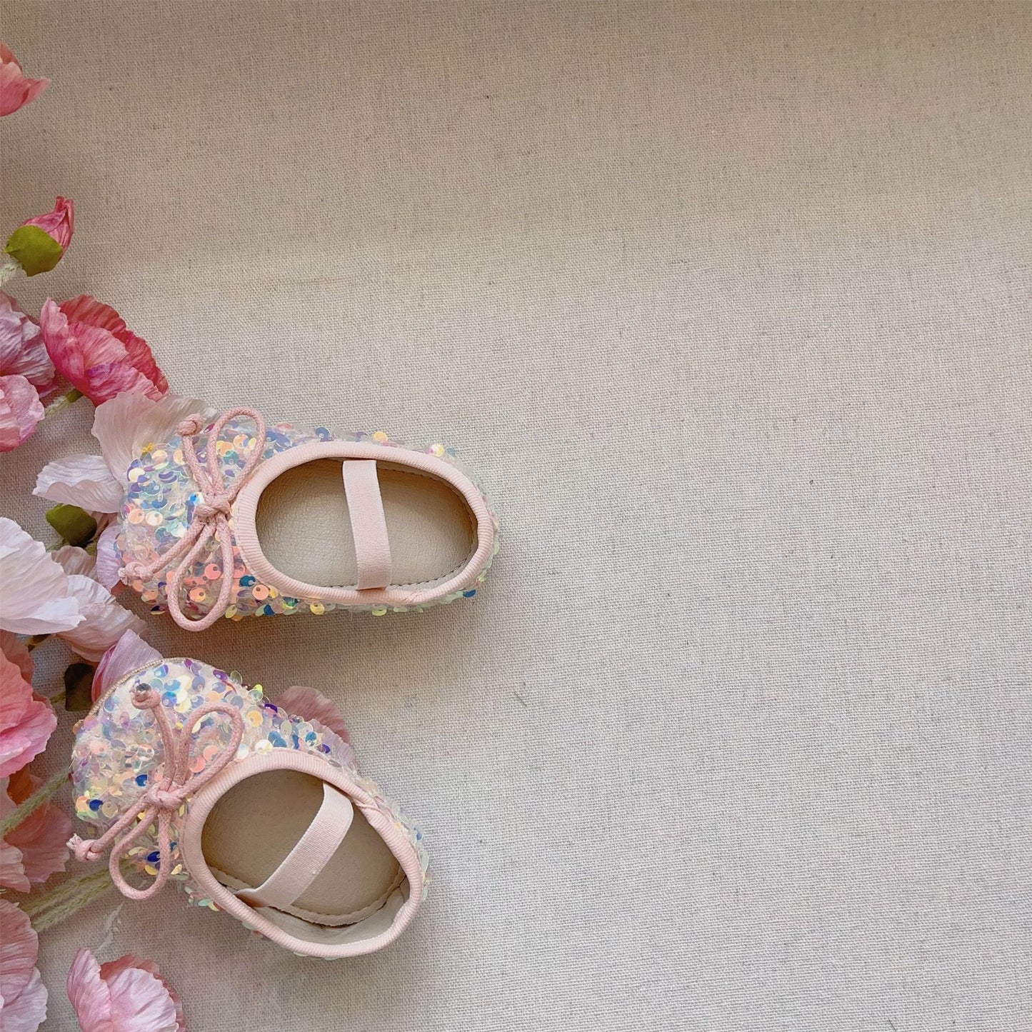 Autumn Baby Girl Sequin Design Toddler Soft-Sole Anti-slip Walking Shoes-2