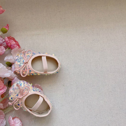 Autumn Baby Girl Sequin Design Toddler Soft-Sole Anti-slip Walking Shoes-2