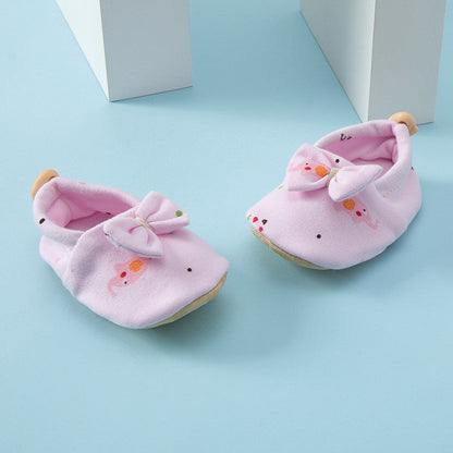 Summer Hot Selling Baby Simple Cartoon Print Soft Sole Anti-slip Shoes with Cotton Fabric-3