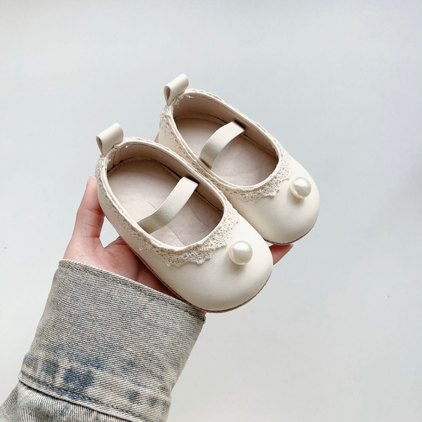 Spring and Summer Baby Girl Fashion Beaded Toddler Soft-Sole Anti-slip Walking Shoes-1