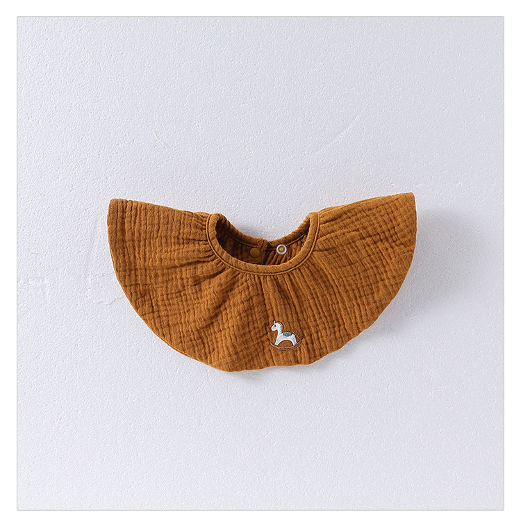 Simple Embroidered Cotton Baby Bib-9