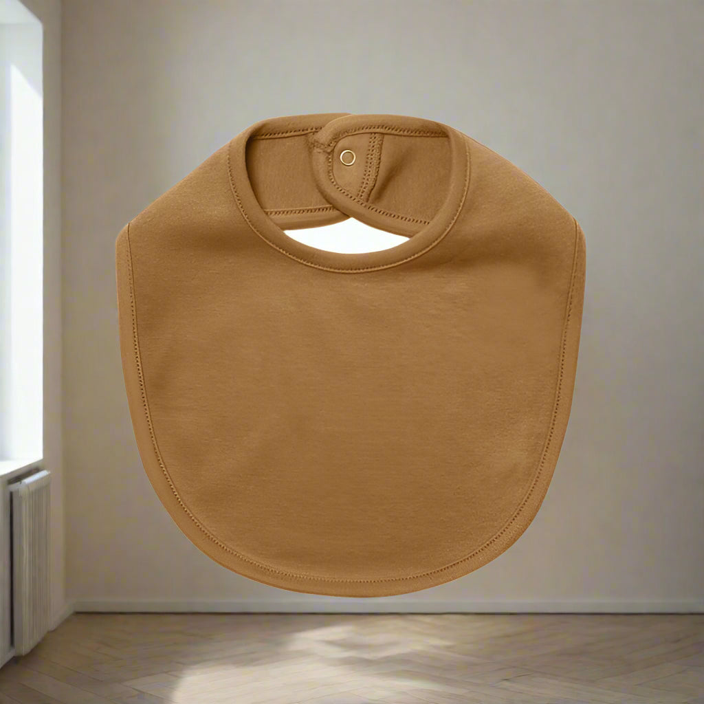 Baby Printed Pattern Covered Button Design Pure Cotton Bibs-1