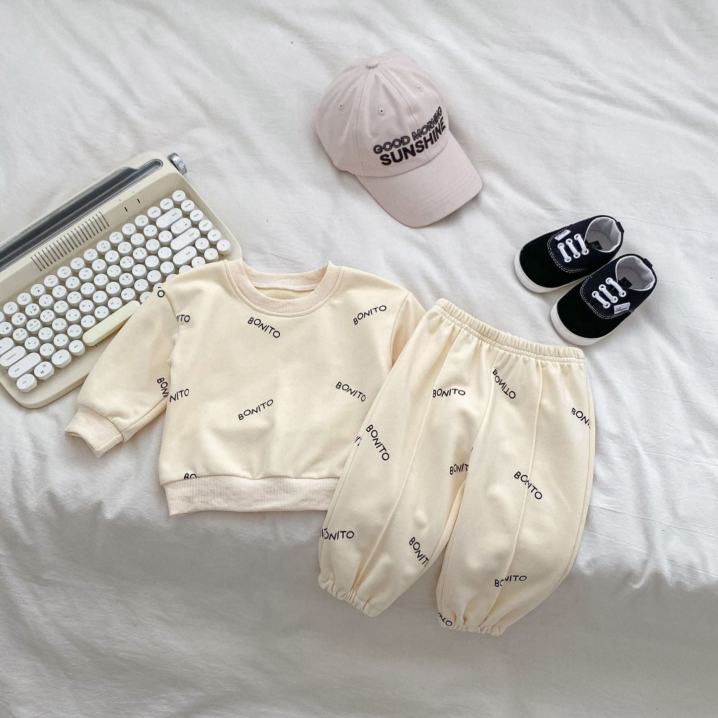 Arrival Autumn Baby Boys Long Sleeves Simple Letters Print Top Shirt and Trousers – Matching Set-4