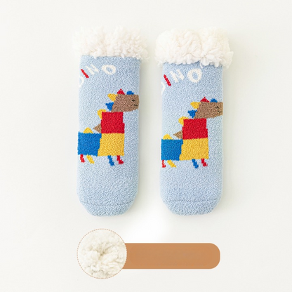 Baby Cartoon Pattern Thickened Lambswool Coral Fleece Socks-5