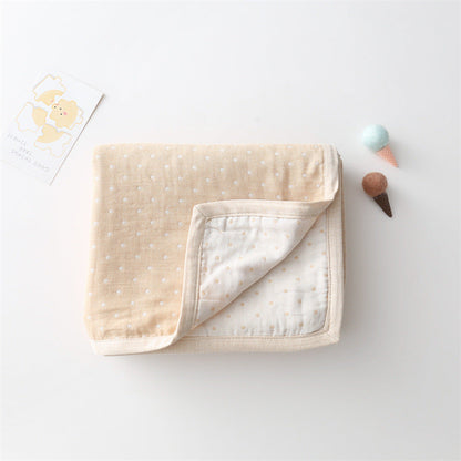 Baby Children Cartoon & Dot Graphic Pure Cotton Blanket-3