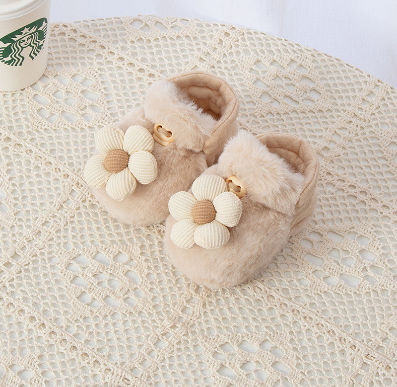 Winter Arrival Baby Animals Cartoon Pattern Anti-slip Fleece-lined Toddler Cotton Shoes-7