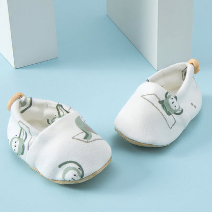 Summer Hot Selling Baby Simple Cartoon Print Soft Sole Anti-slip Shoes with Cotton Fabric-6