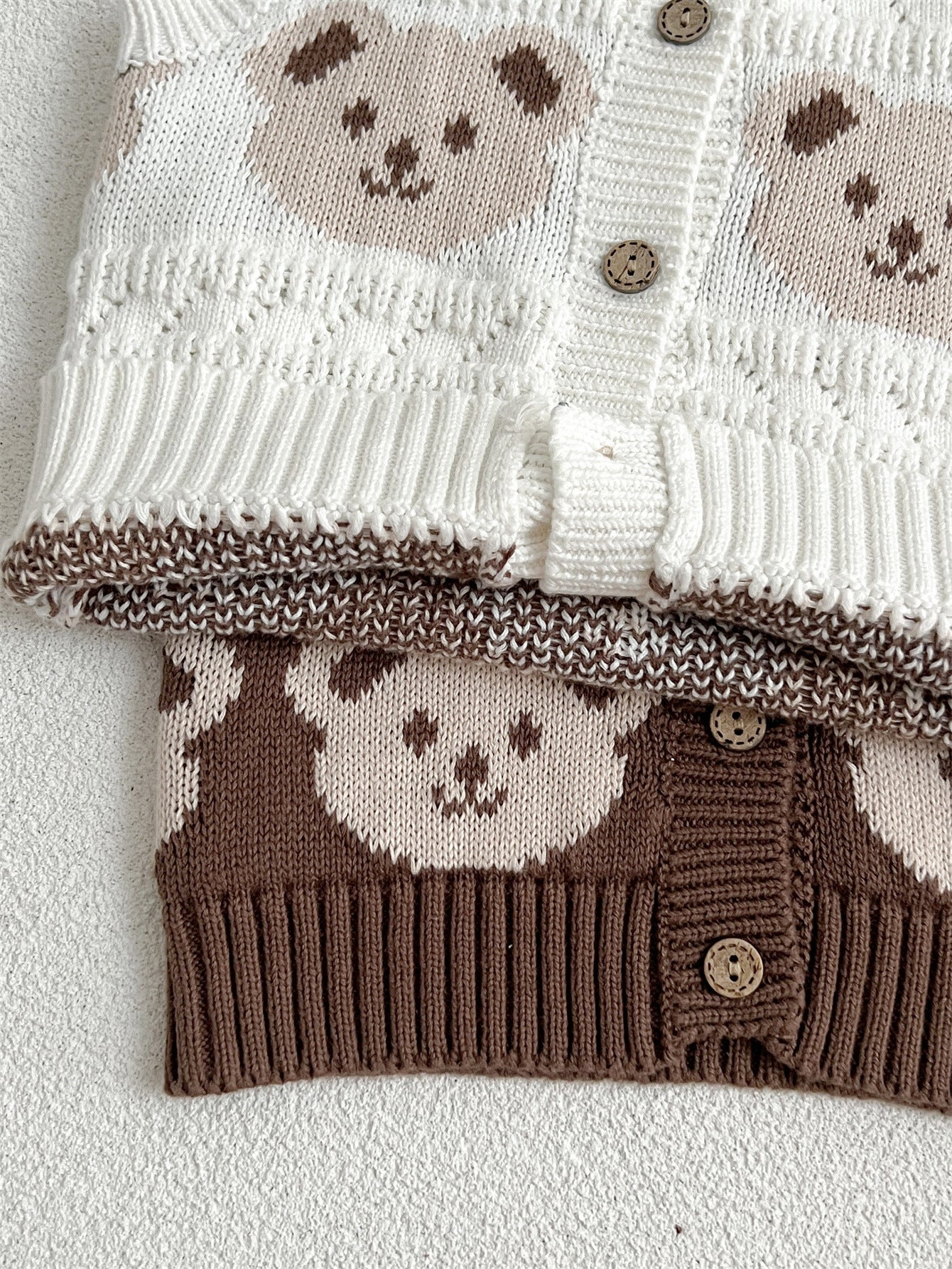 Adorable Infant Baby Kids Knitted Sleeveless Single Breasted Sweater-4