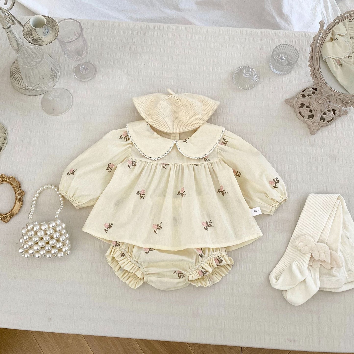 Arrival Spring Baby Kids Girls Long Sleeves Floral Print Rompers and Dress Clothing Sets – Princess Sister Matching Set-5