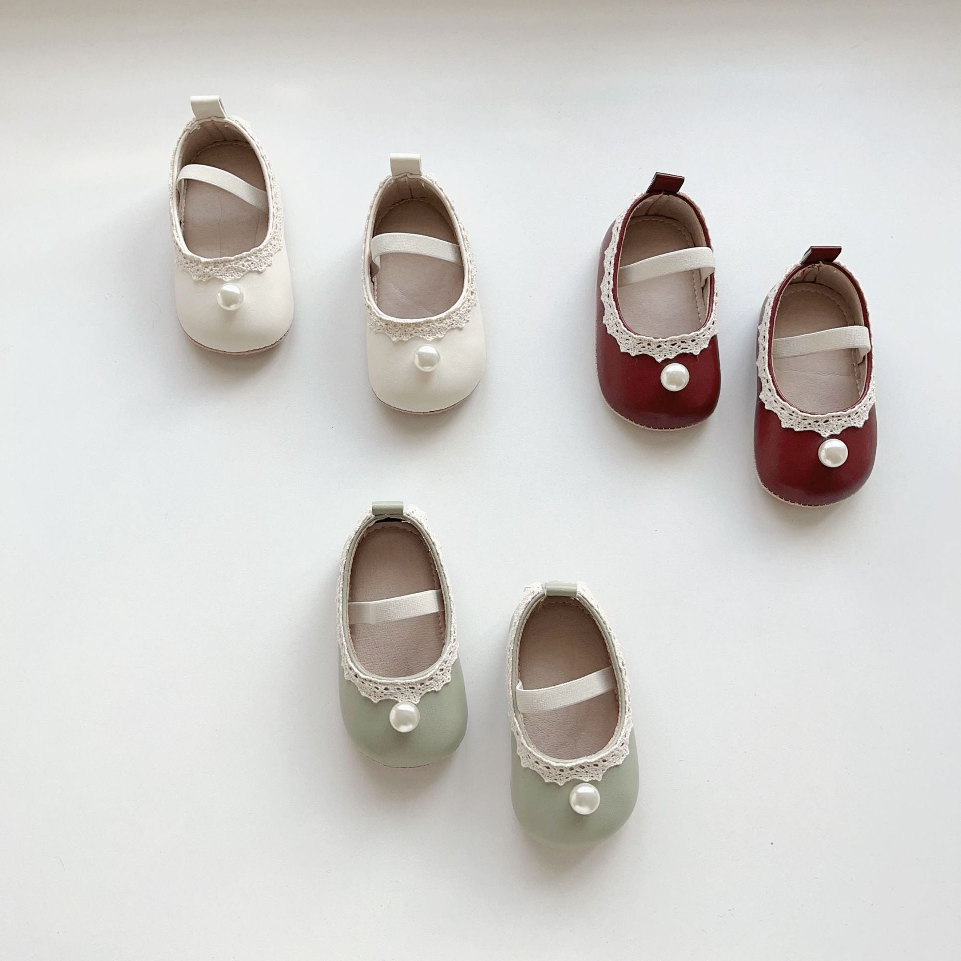 Spring and Summer Baby Girl Fashion Beaded Toddler Soft-Sole Anti-slip Walking Shoes-0