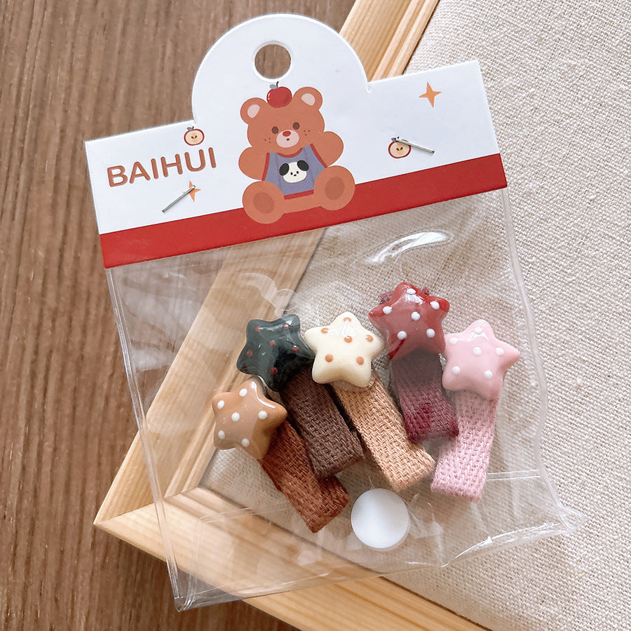 Collection of Versatile Cute Cartoon Small Children’s Star Hair Clip and Lace Baby Headband-8